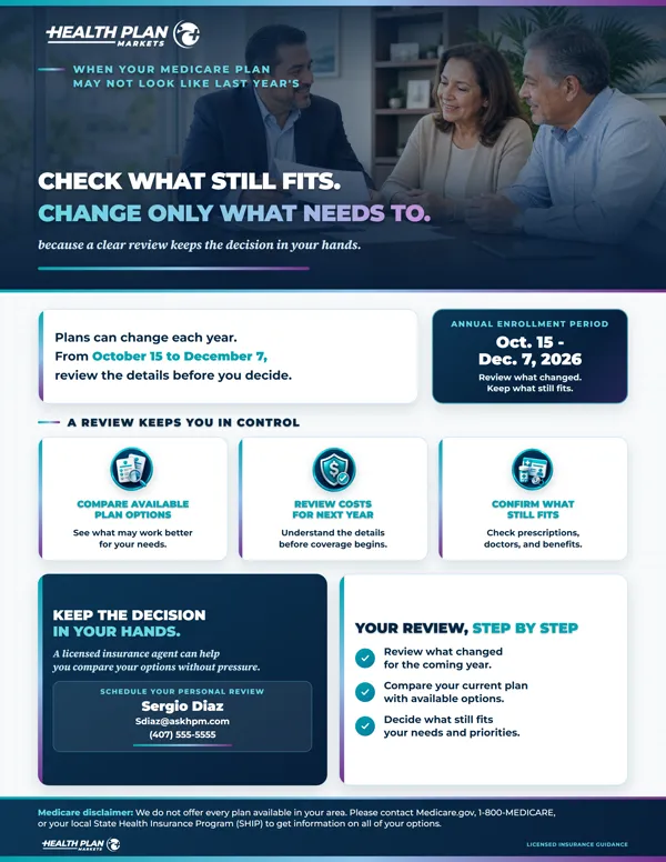 Medicare Plan Review guidance flyer.