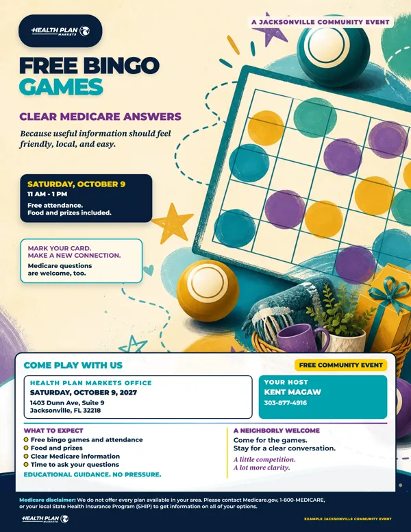 Bingo Games community event flyer, Lucky Dauber concept.