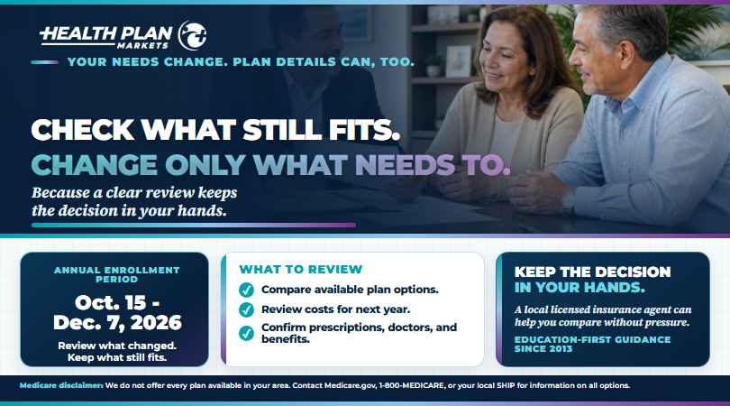 Medicare Plan Review landscape social media creative.