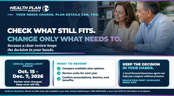 Medicare Plan Review landscape social media creative.
